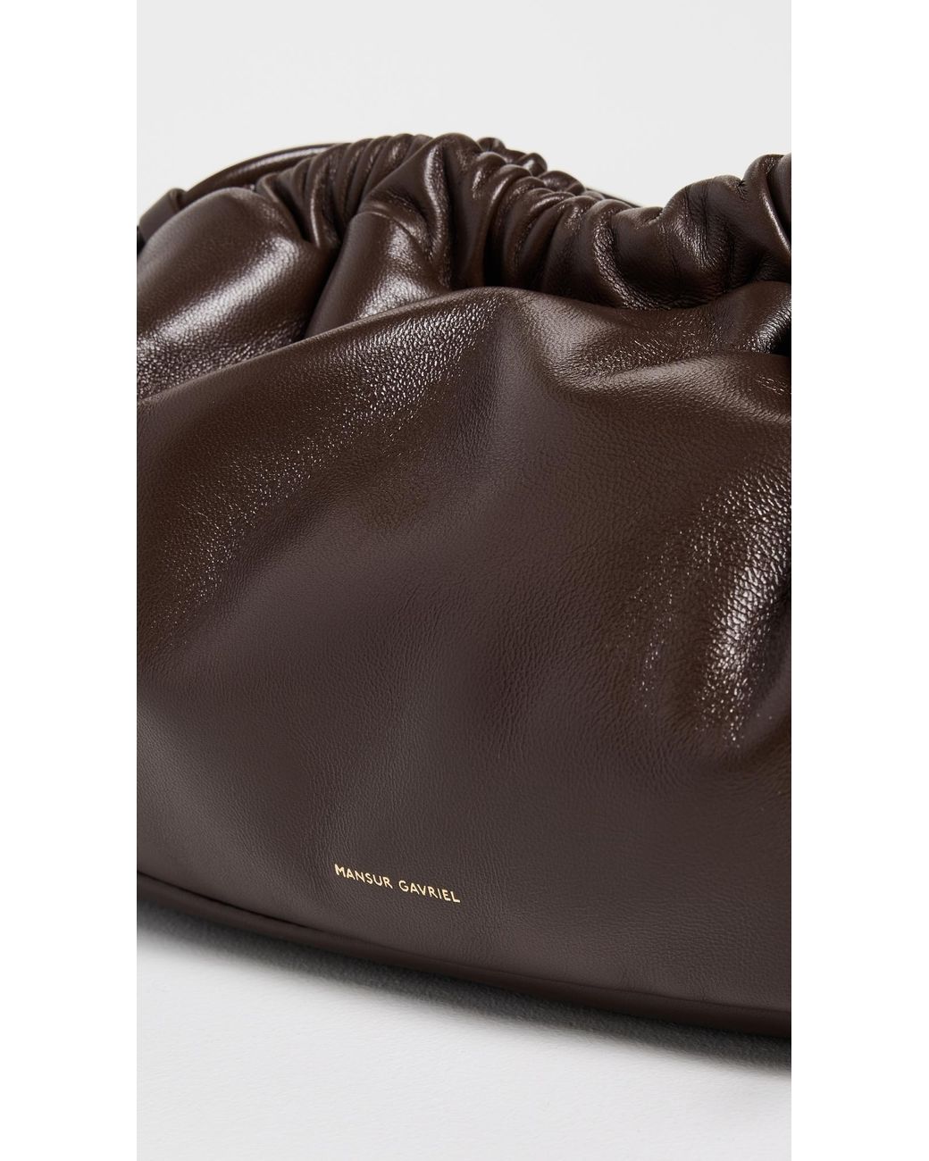 Mansur Gavriel Brown Mini Cloud Clutch