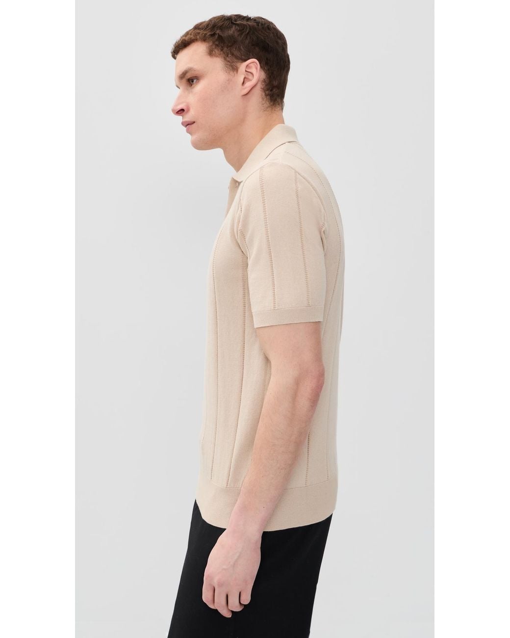 Far Afield Natural Jacobs Knitted Polo for men