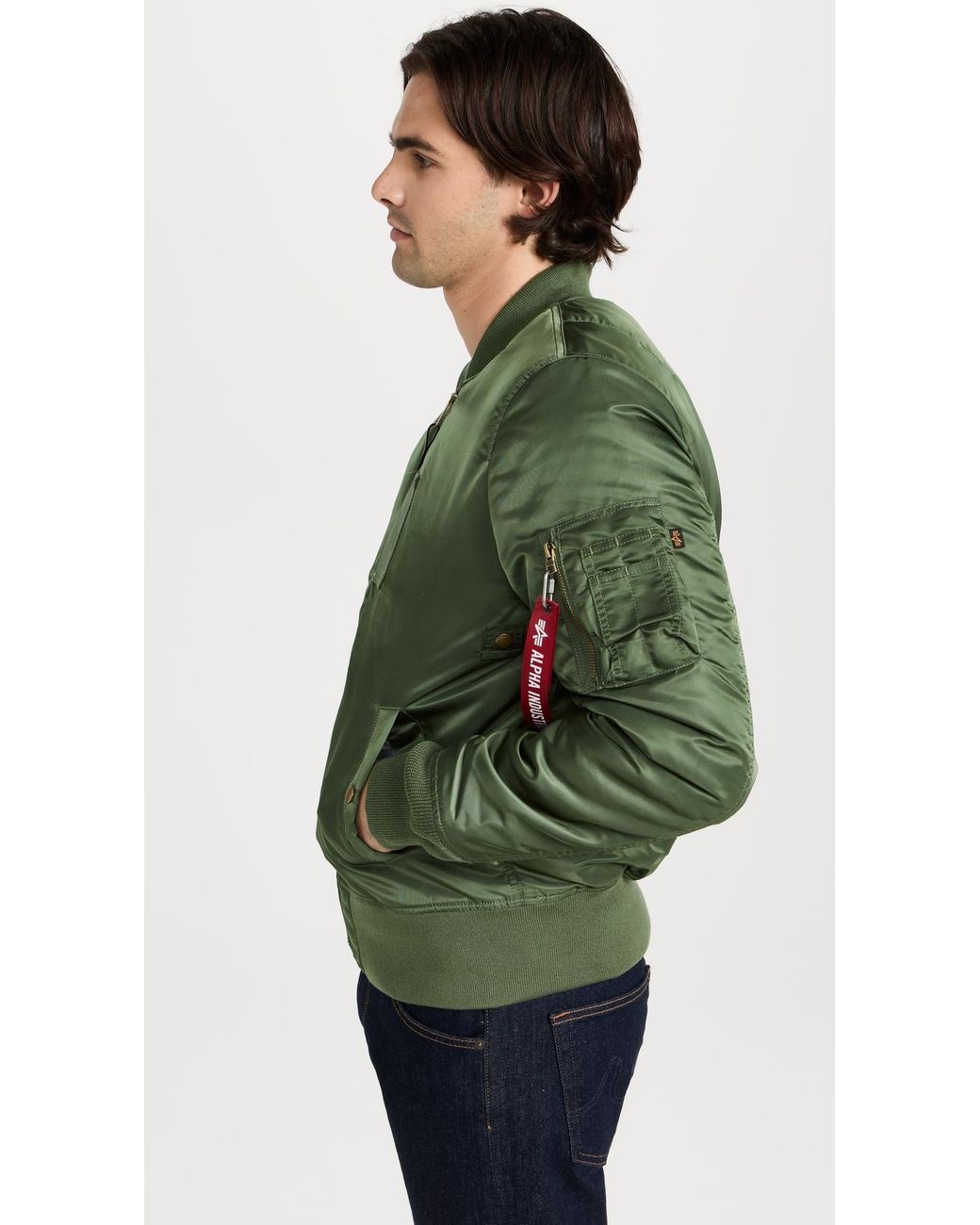 Alpha Industries Green Ma-1 Regular Fit Flight Jacket for men
