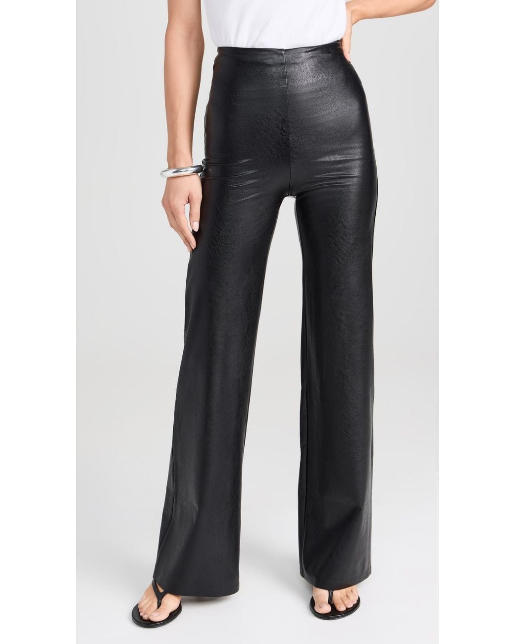 Commando Black Faux Leather Wide Leg Pants