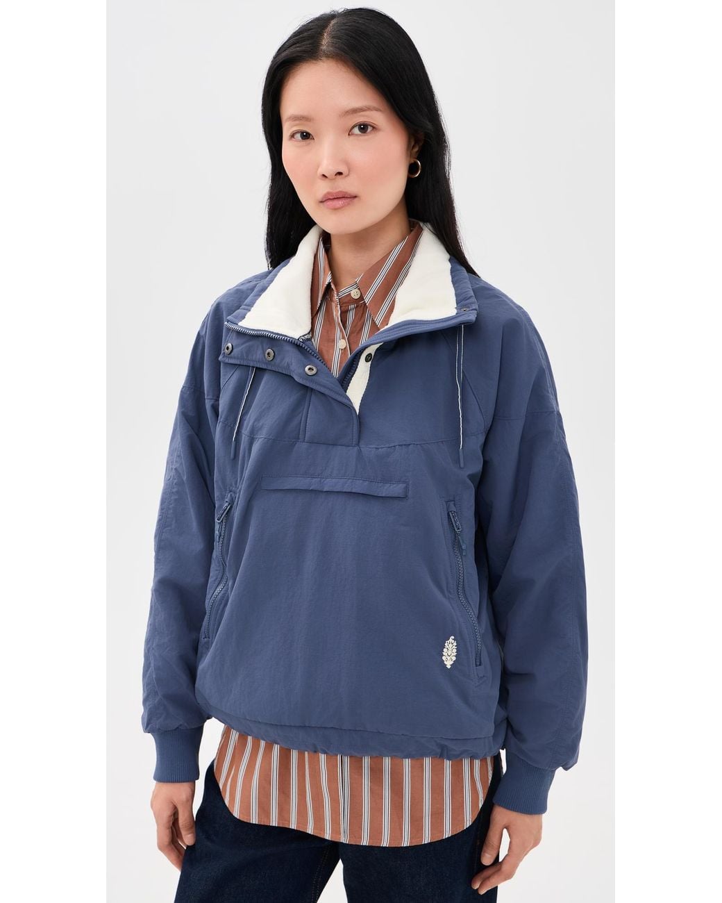 Fp Movement Blue Field Tripper Pullover Jacket