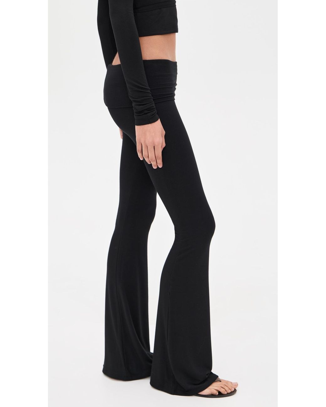 ÉTERNE Black Fold Over Flare Pants
