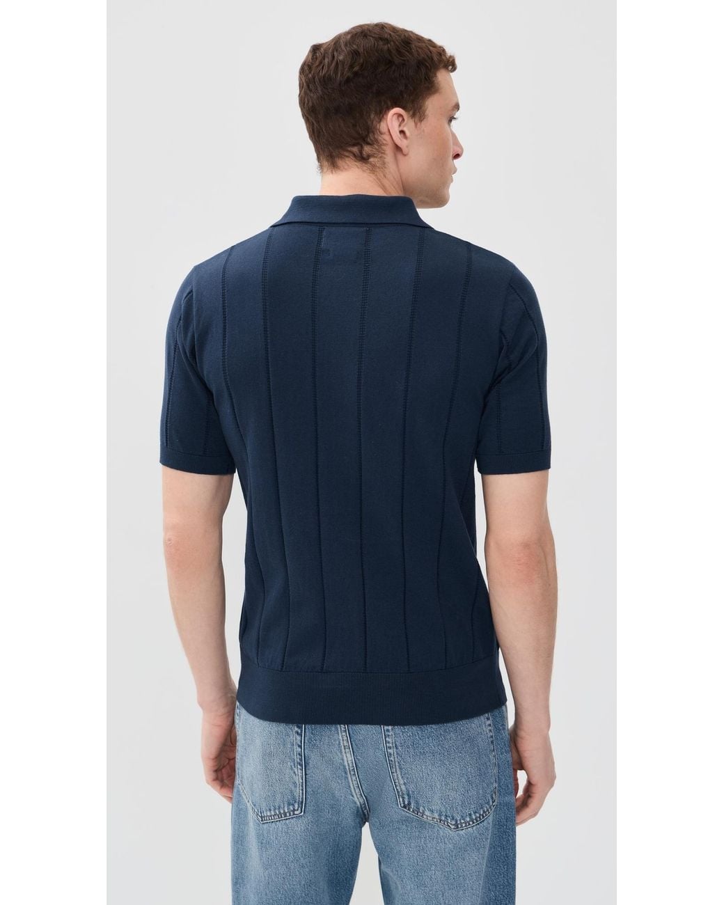 Far Afield Blue Jacobs Knitted Polo for men