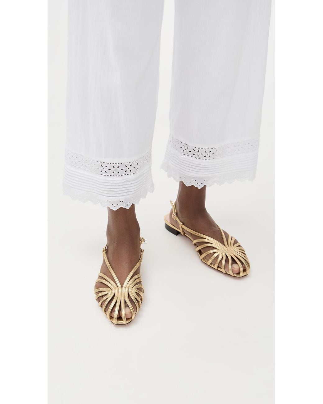 Loeffler Randall Metallic Devon Lattice Slingback Sandals