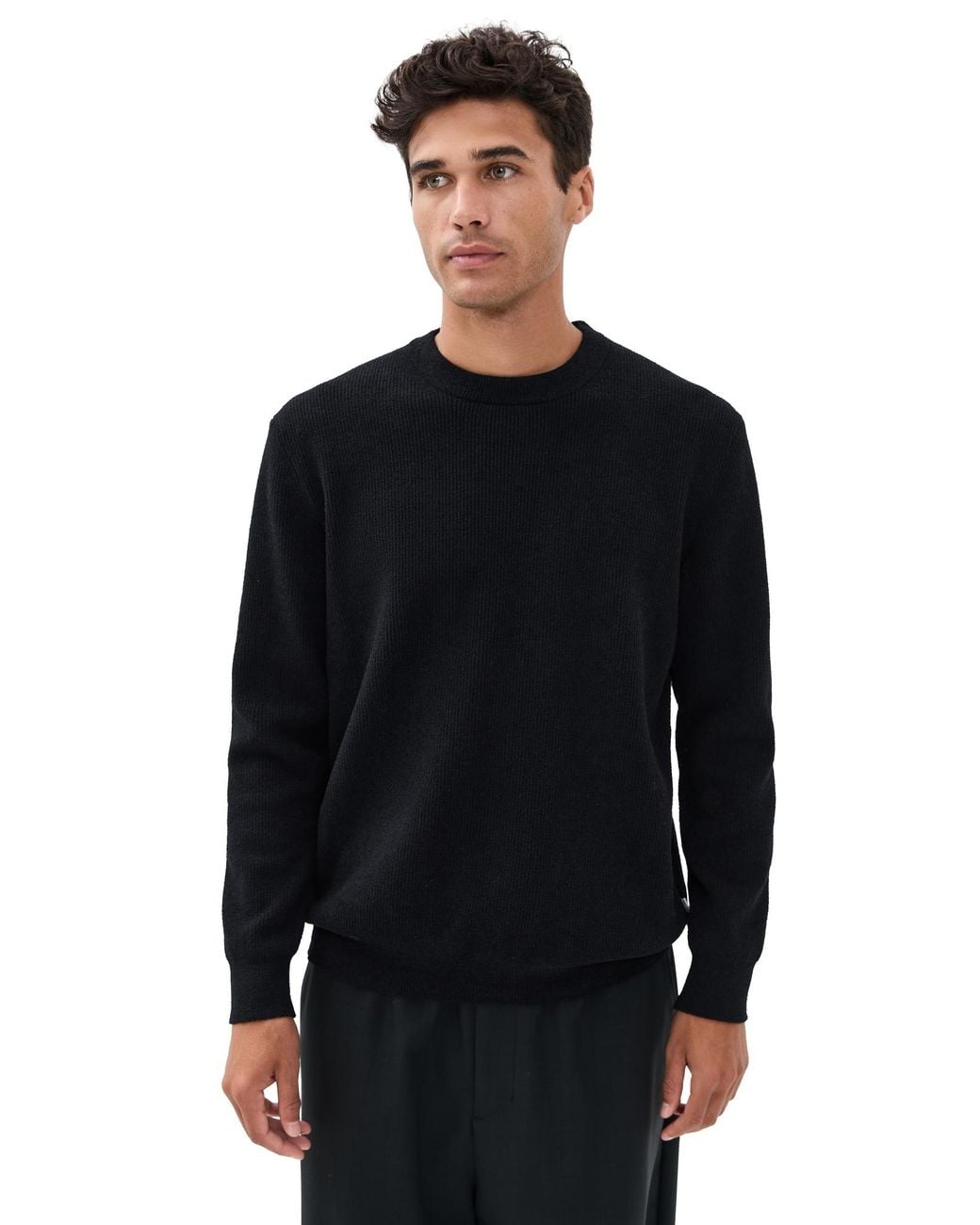 NN07 Black Danny Lightweight Sweater for men