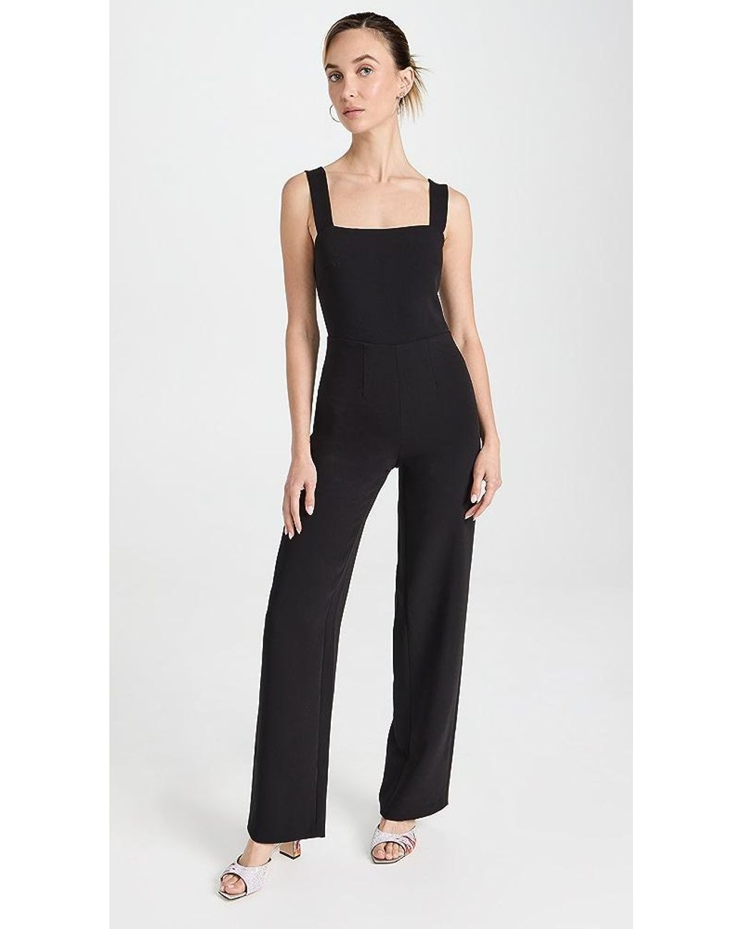 Positive Twist White Sleeveless Twist-Back Wide-Leg Jumpsuit