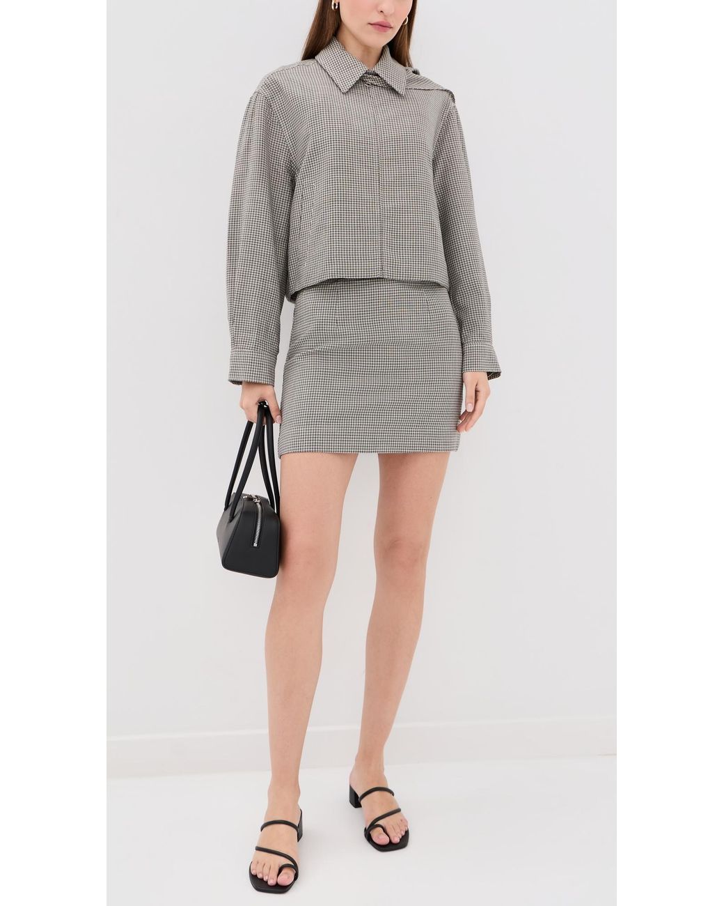 Rag & Bone Black Piper Wool Mini Skirt