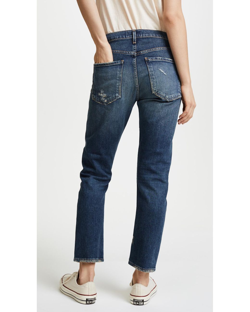 Isabel Mid Rise Slim Straight Jeans 