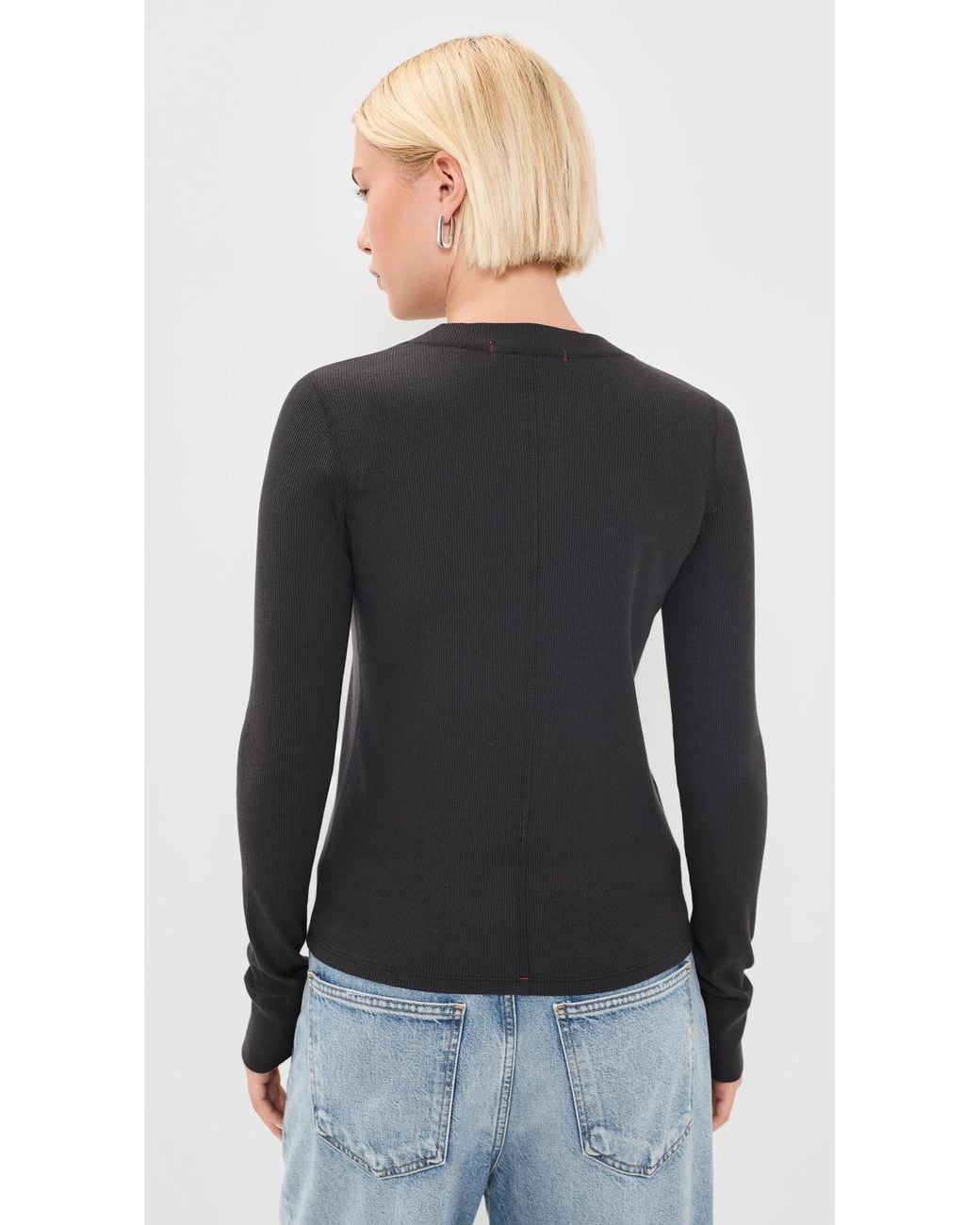 AMO Black Calla Henley Tee