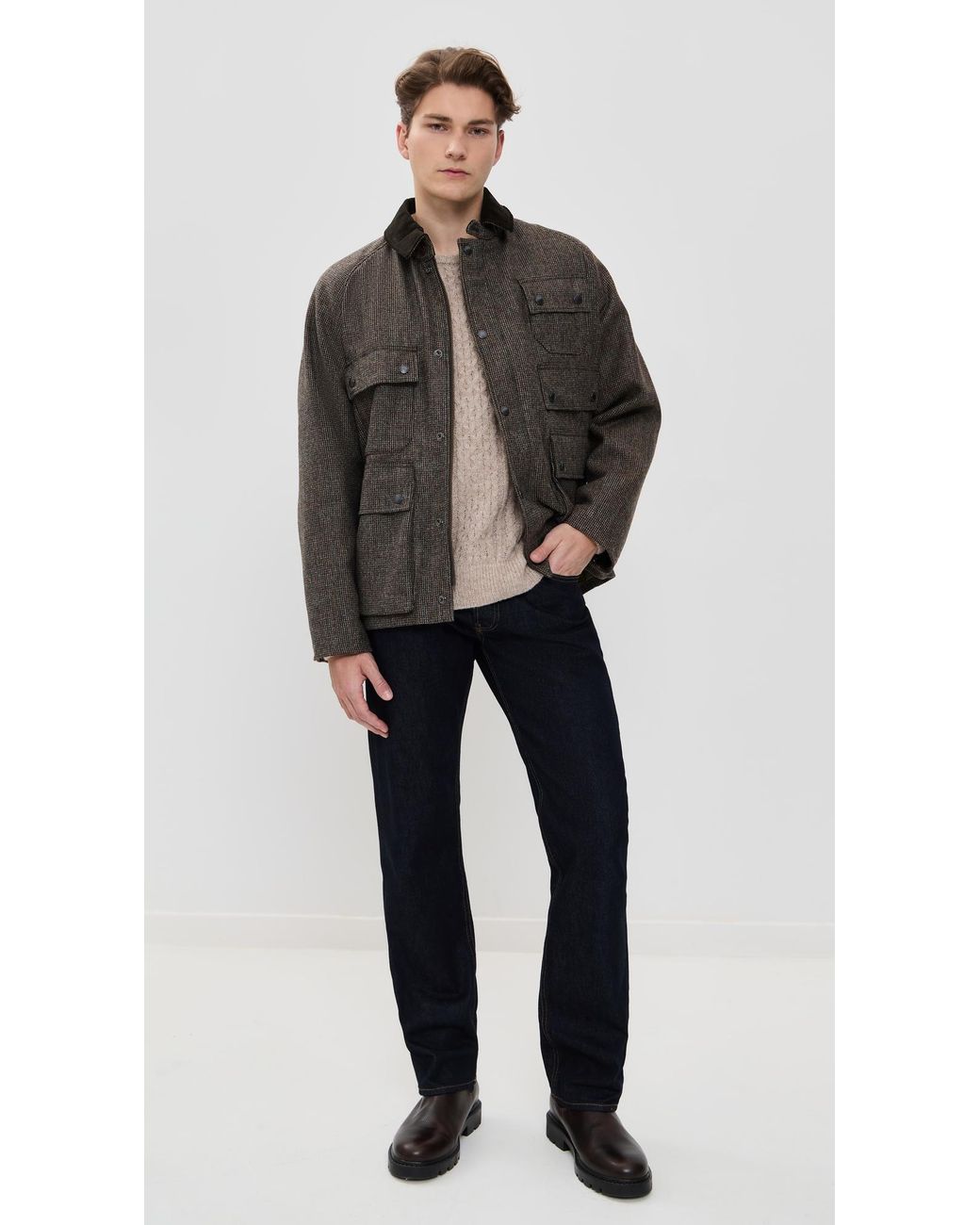 Barbour Black Editor Wool Jacket for men