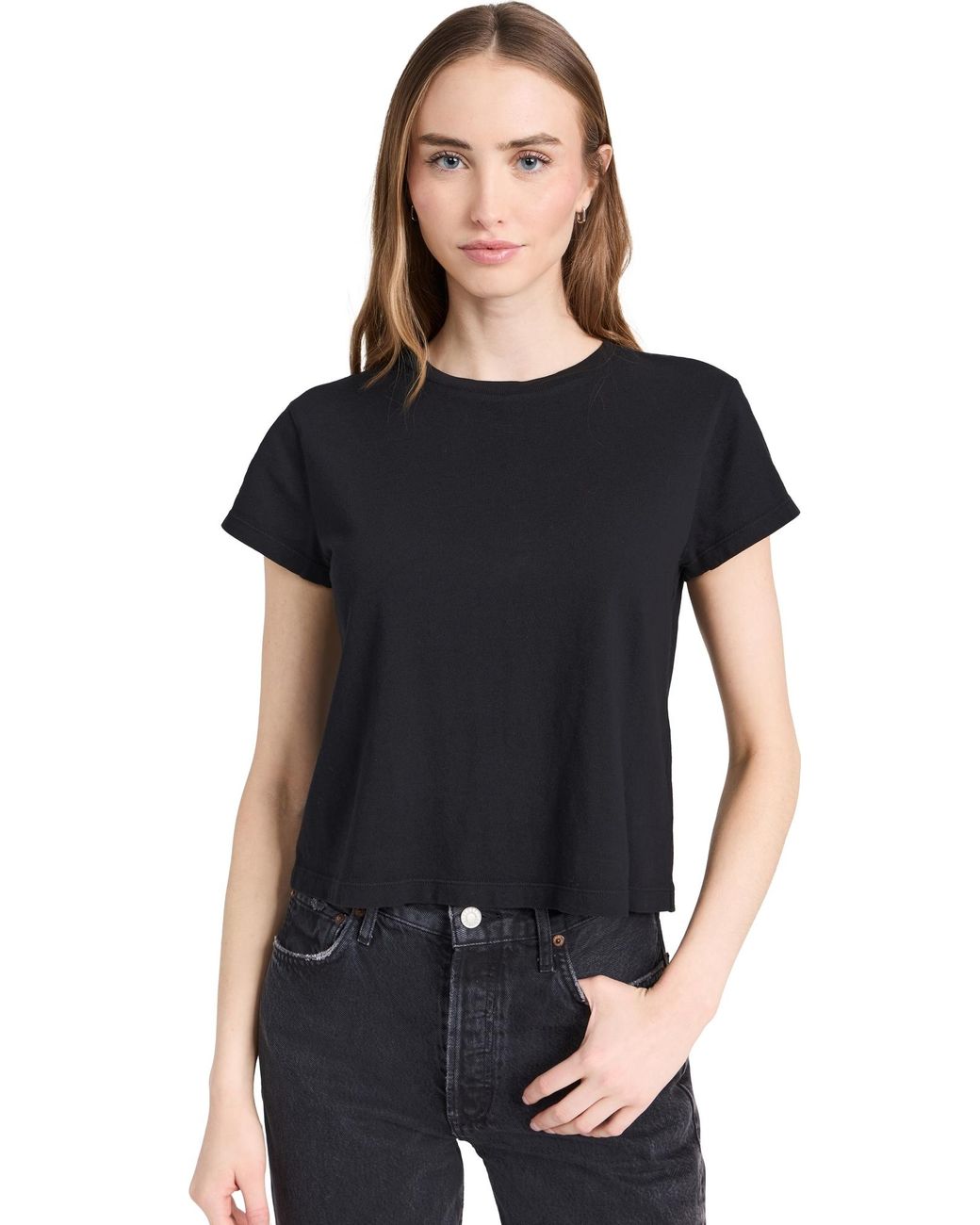 Agolde Black Adine Shunken Tee