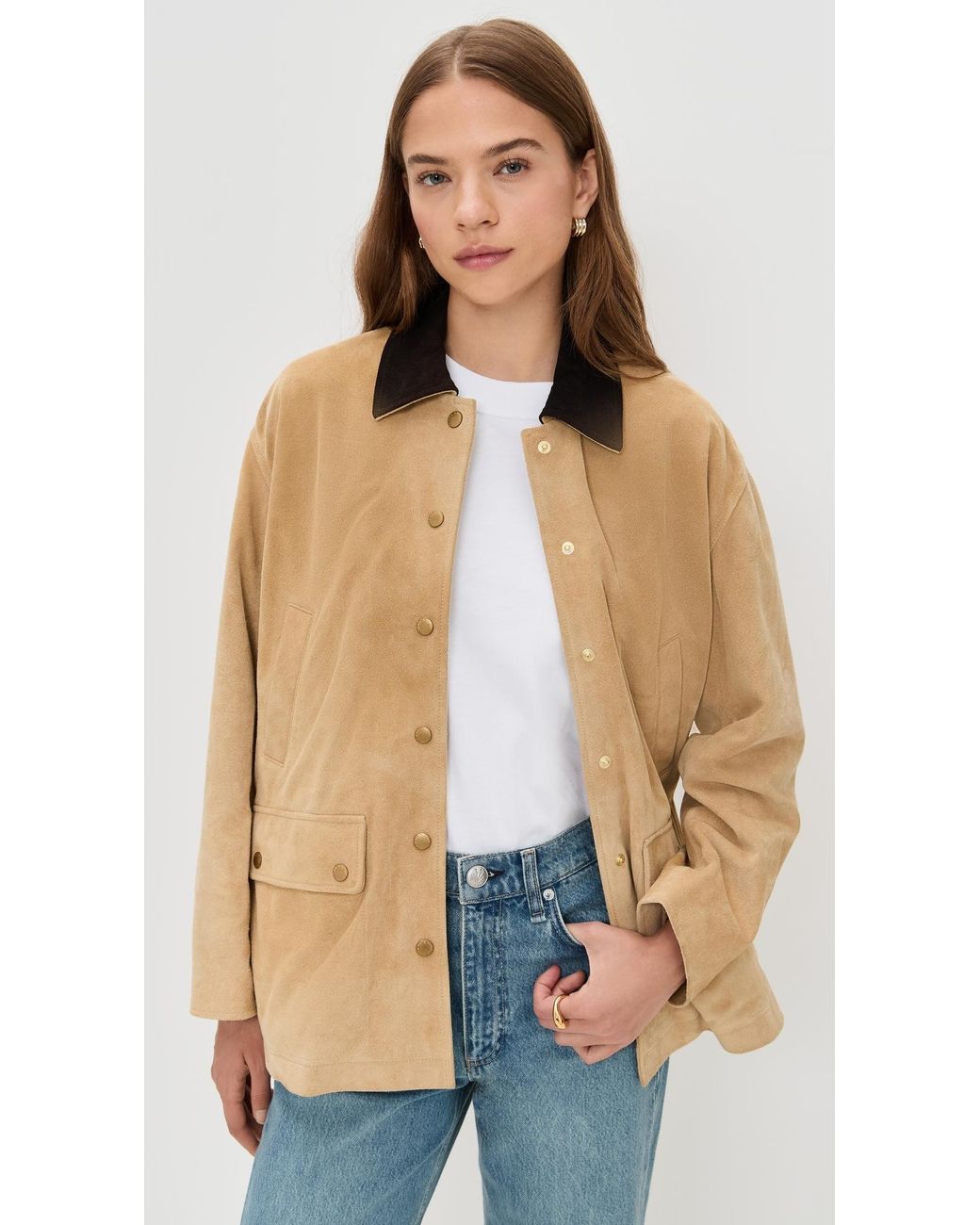 Rag & Bone Natural Cassidy Suede Barn Jacket