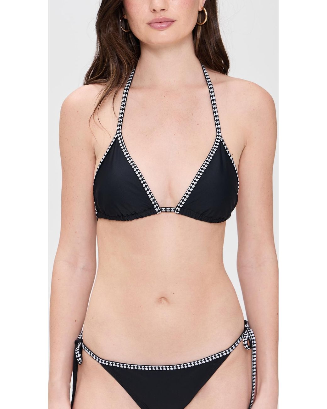 Lemlem Black Lena Triangle Bikini Top