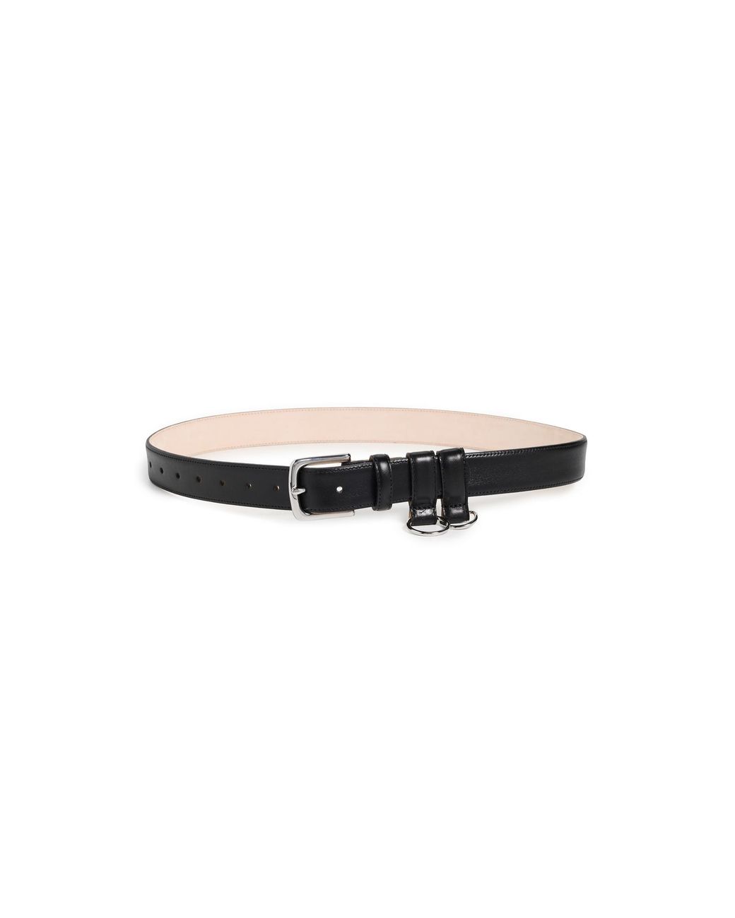 Tibi Black Classic Ring Hardware Leather Belt