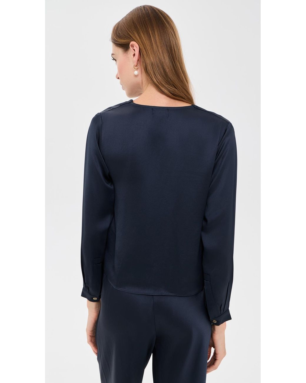 Asher Blue Val Satin Blouse
