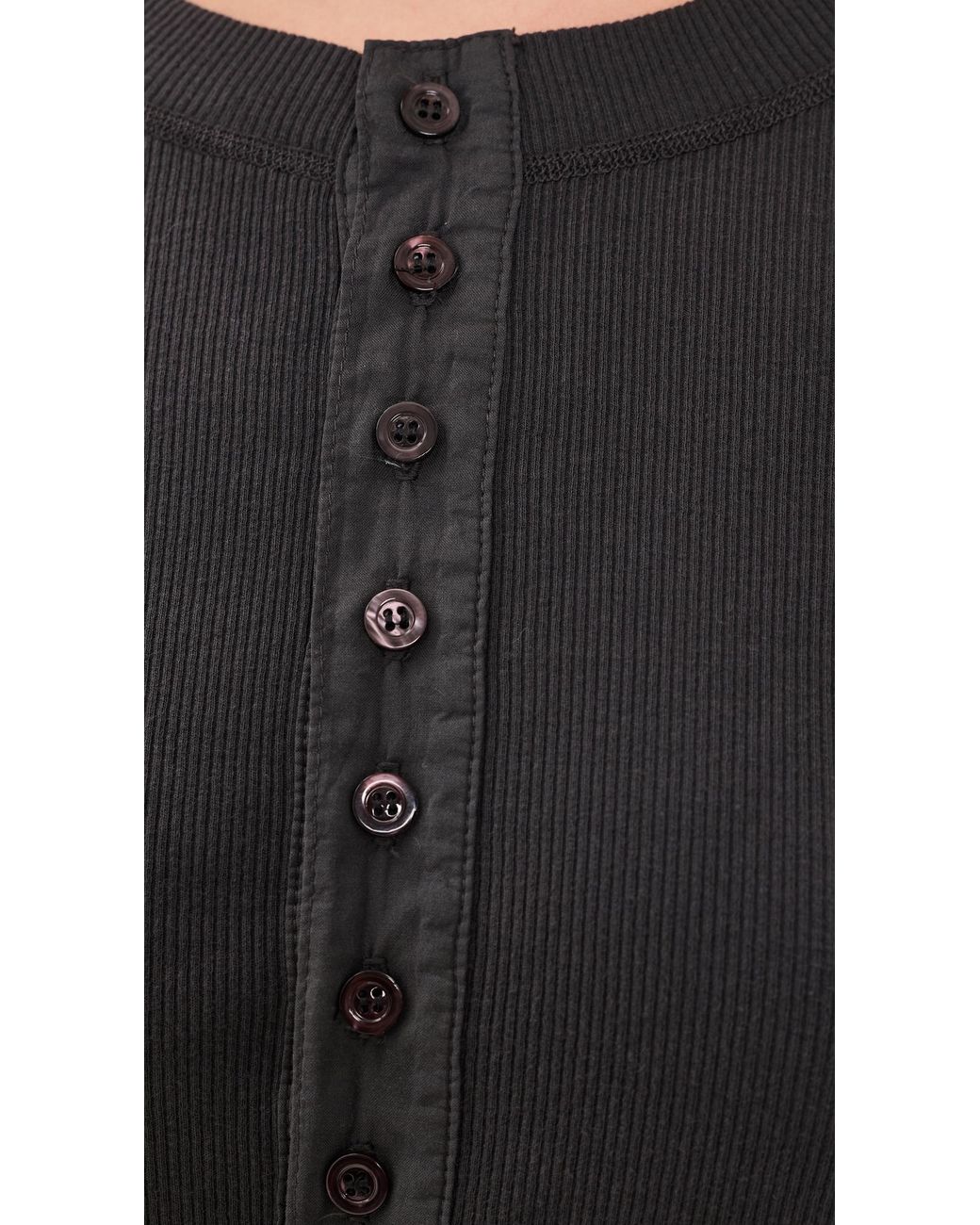 AMO Black Calla Henley Tee