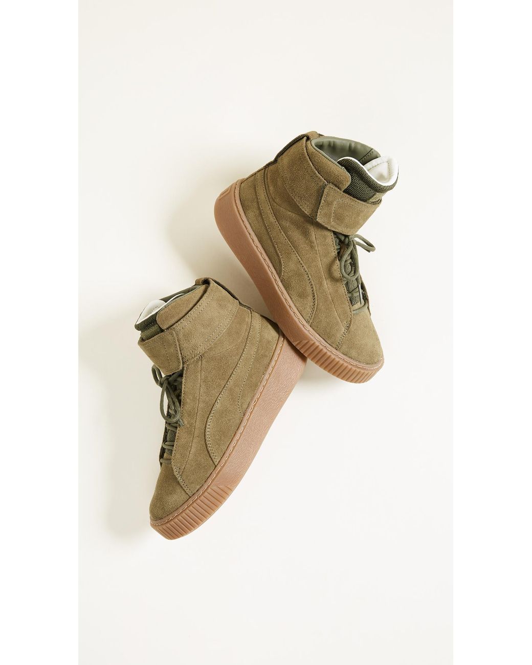 PUMA Suede Platform Mid Ow Sneakers in Olive Night/Olive Night (Green) |  Lyst