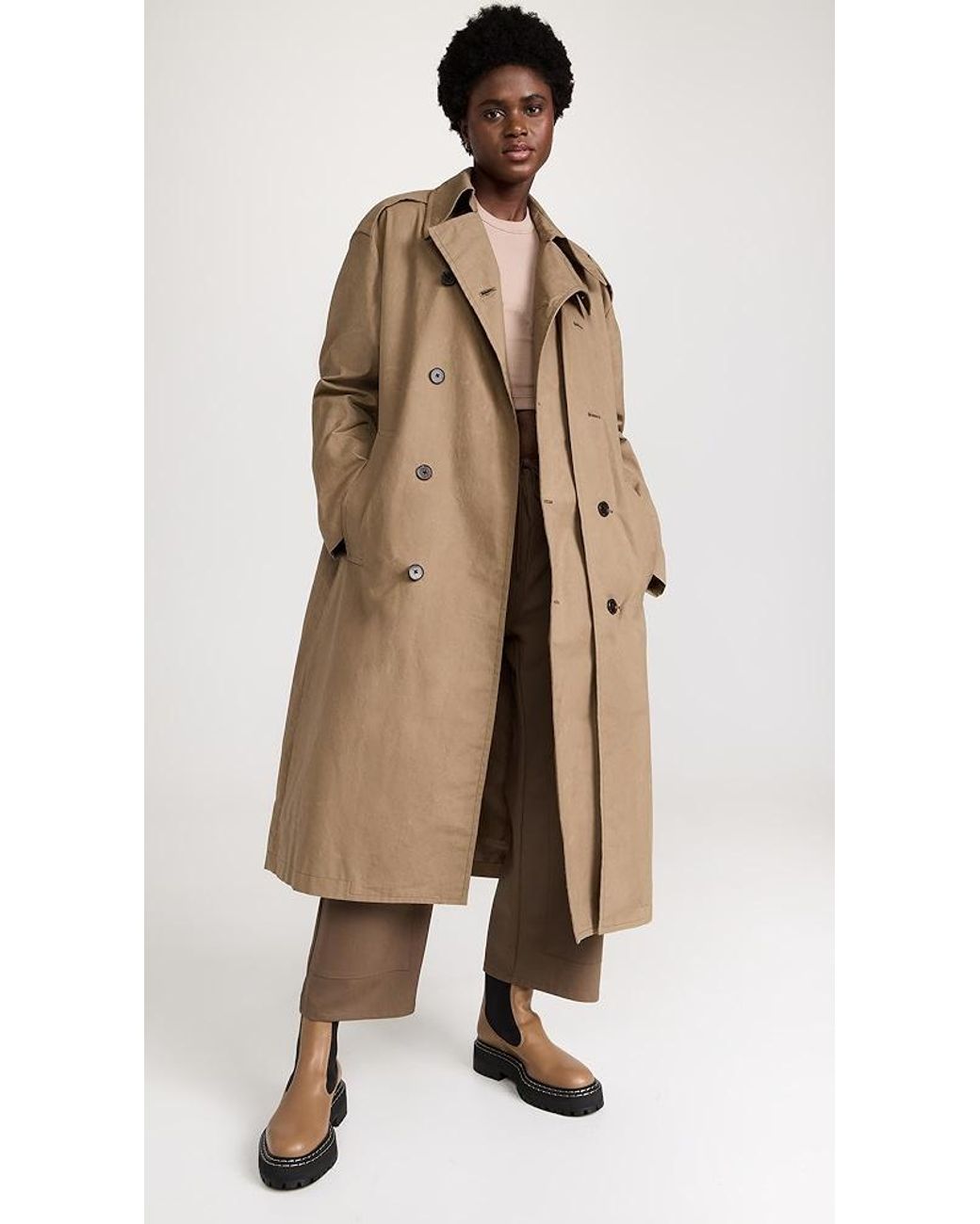 Commission Doubled Trench Coat in Natural