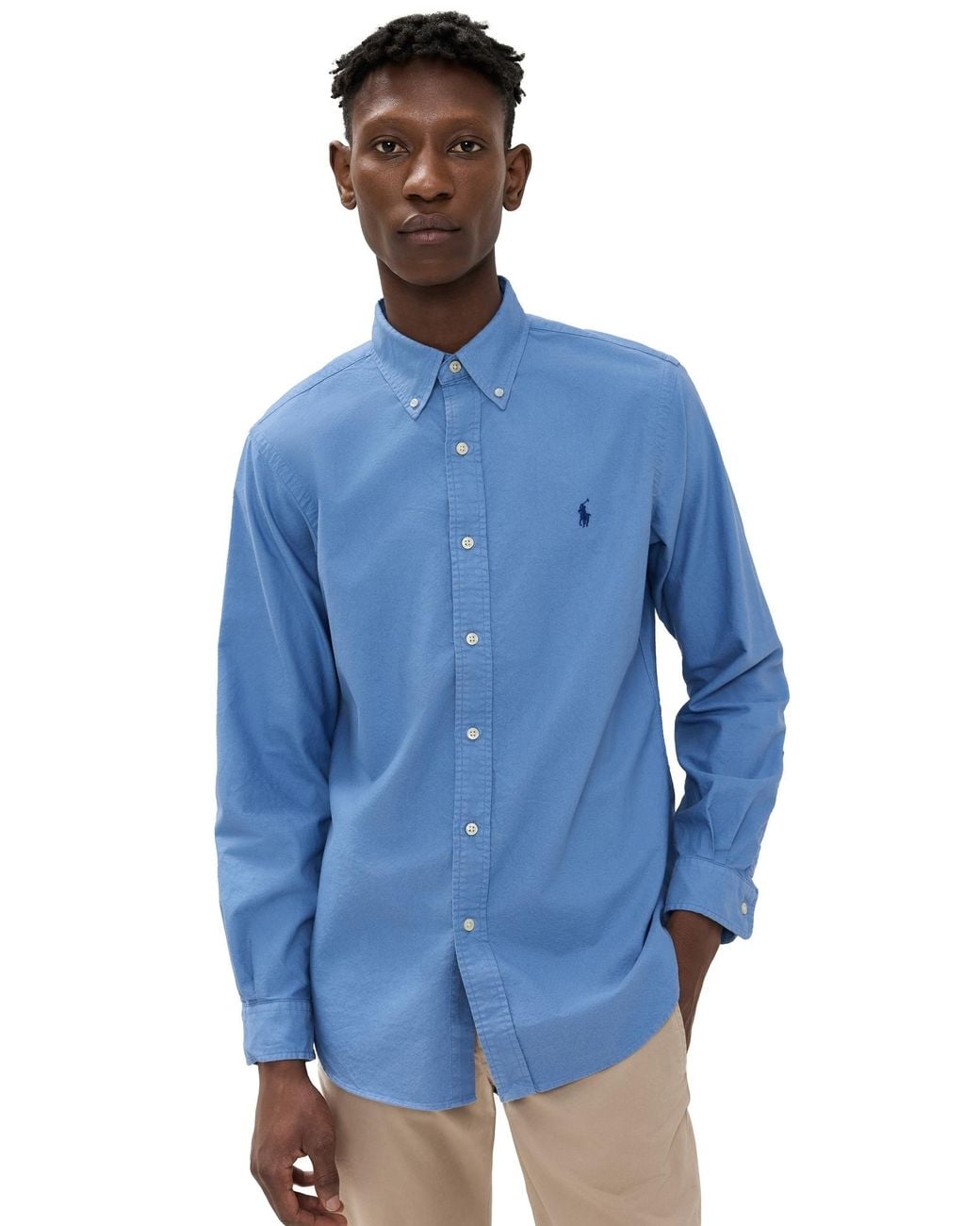 Polo Ralph Lauren Classic Fit Garment Dyed Oxford Shirt in Blue for Men ...
