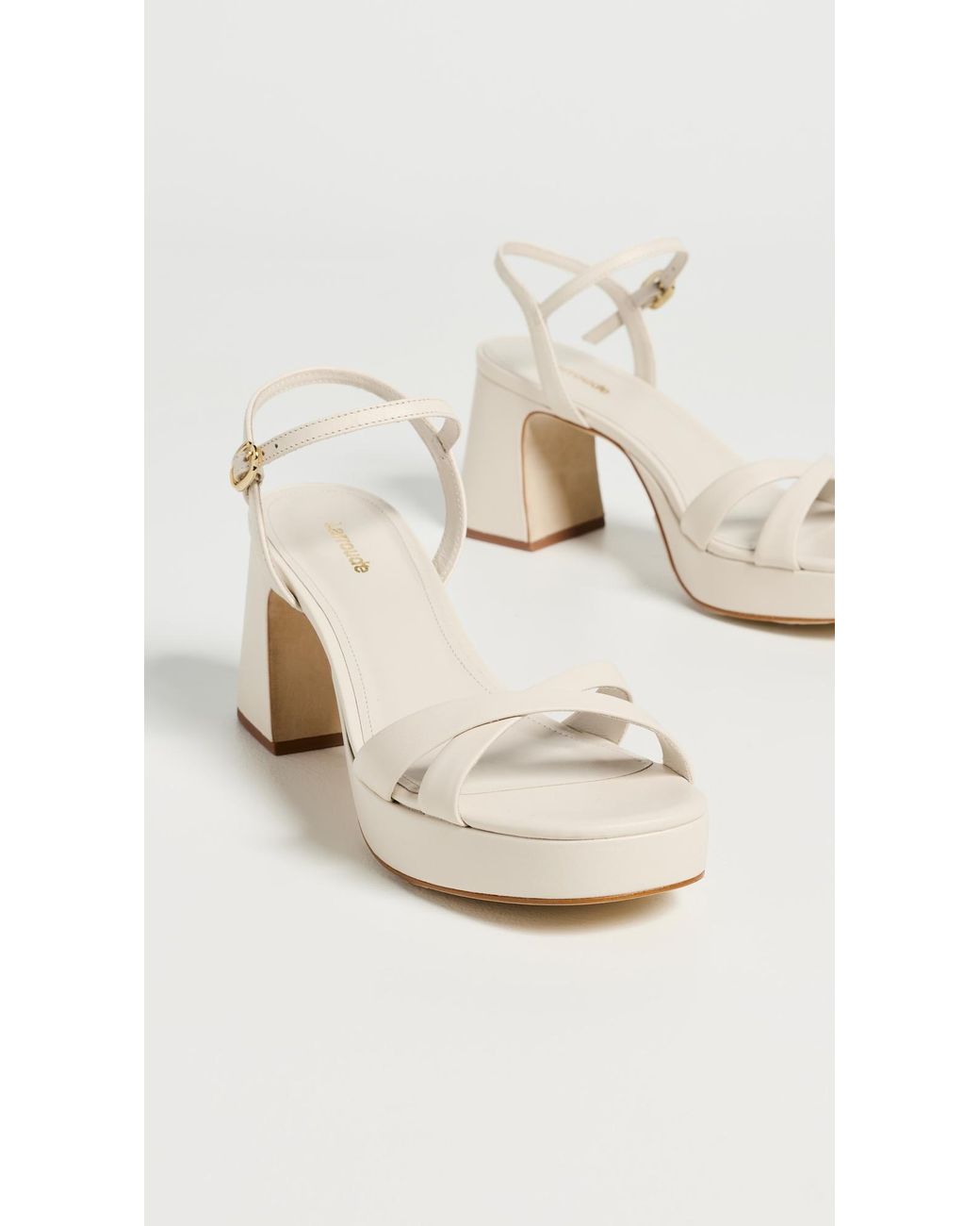 Larroude White Bianca Low Sandals