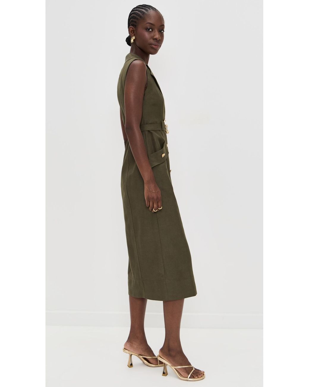 Aje. Blake Utility Midi Dress in Green | Lyst