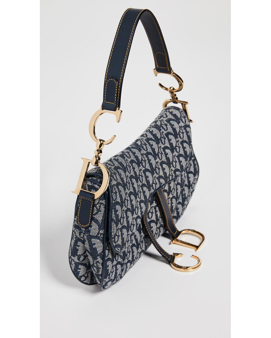 Dior Canvas Double Saddle Bag in Blue Lyst