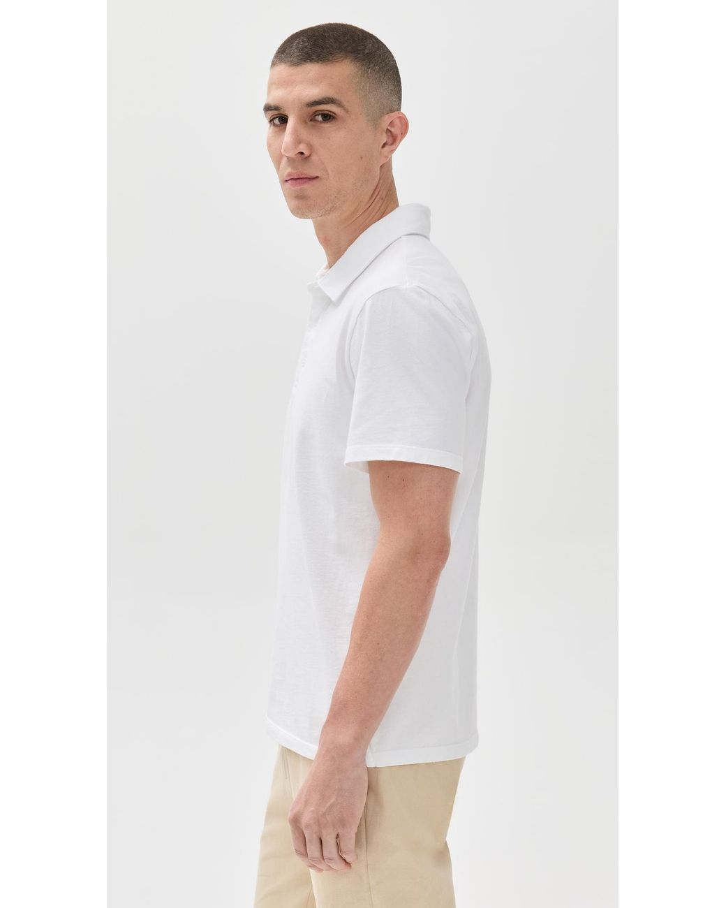 Vince White Garment Dye Polo for men