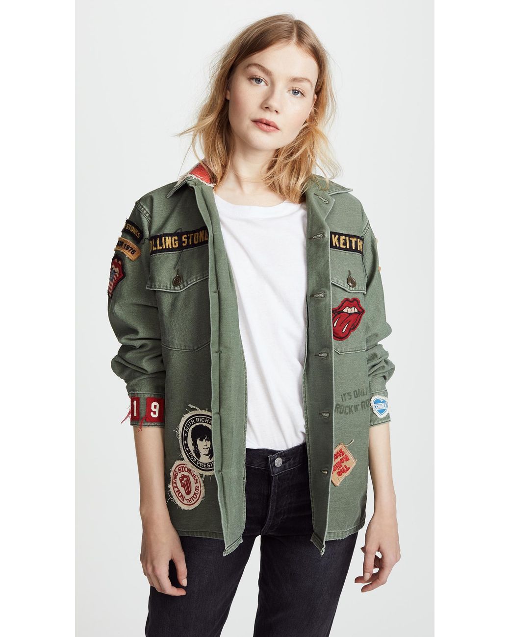 MadeWorn Rolling Stones 1975 Army Jacket in Green | Lyst