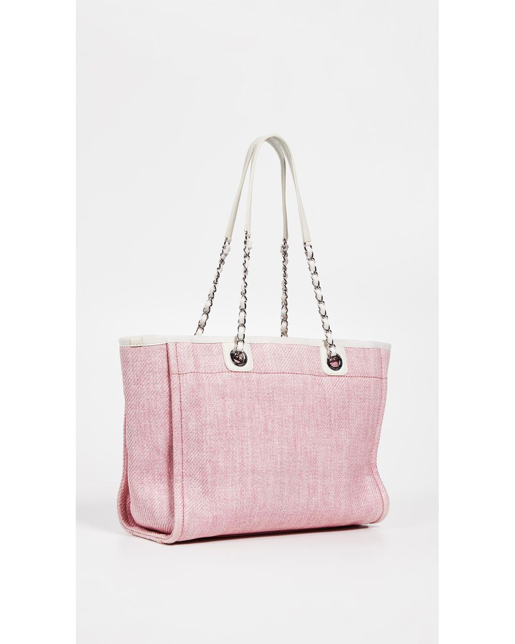 What Goes Around Comes Around Canvas Chanel Deauville Medium Tote in Pink |  Lyst