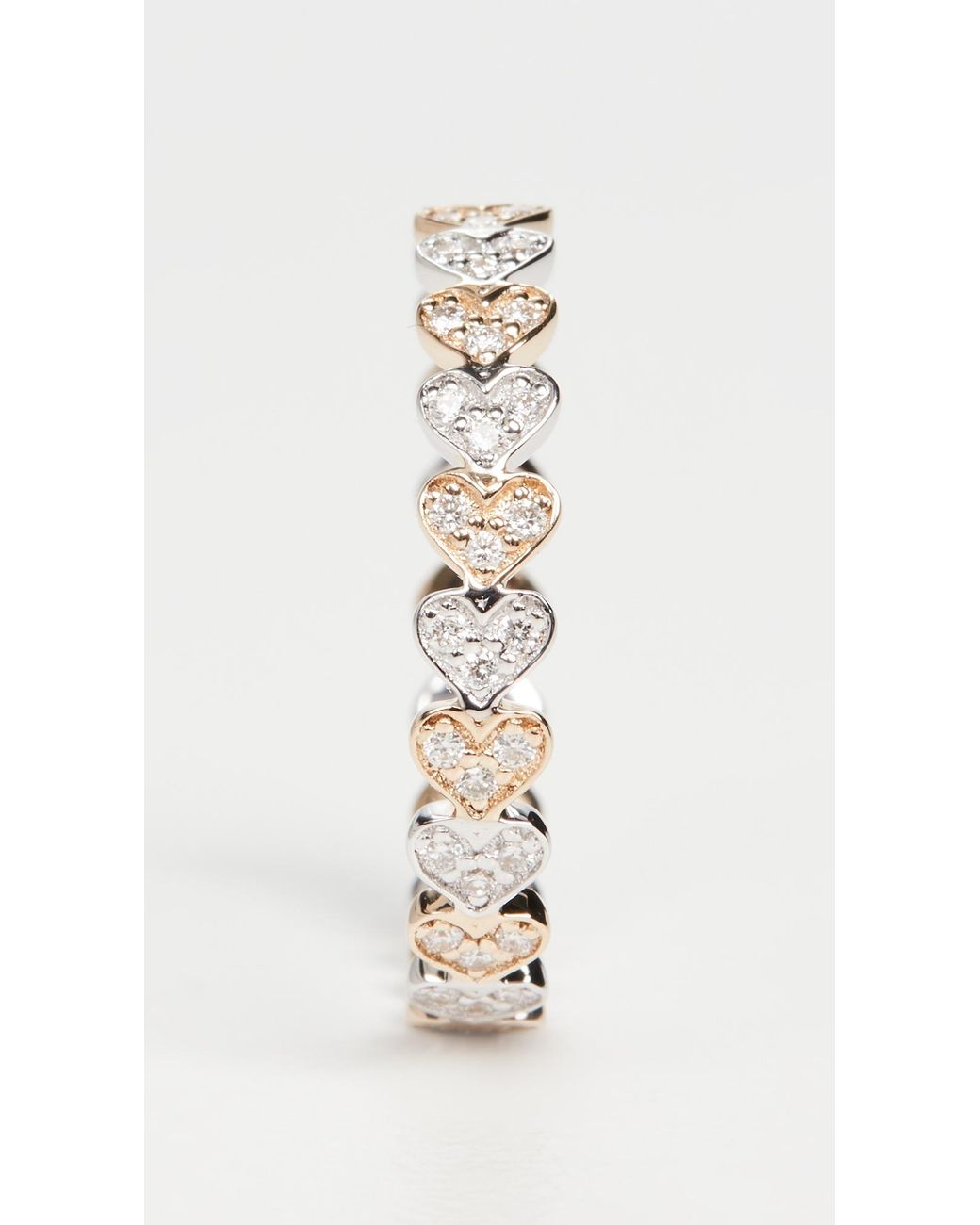 Sydney Evan White 14K Tiny Heart Eternity Diamond Ring