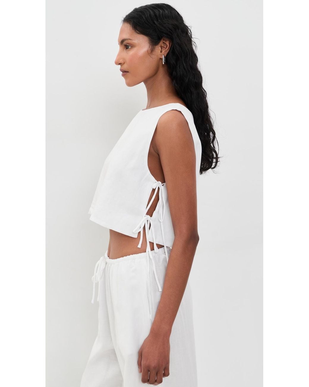 LSPACE Black Rylee Linen Top