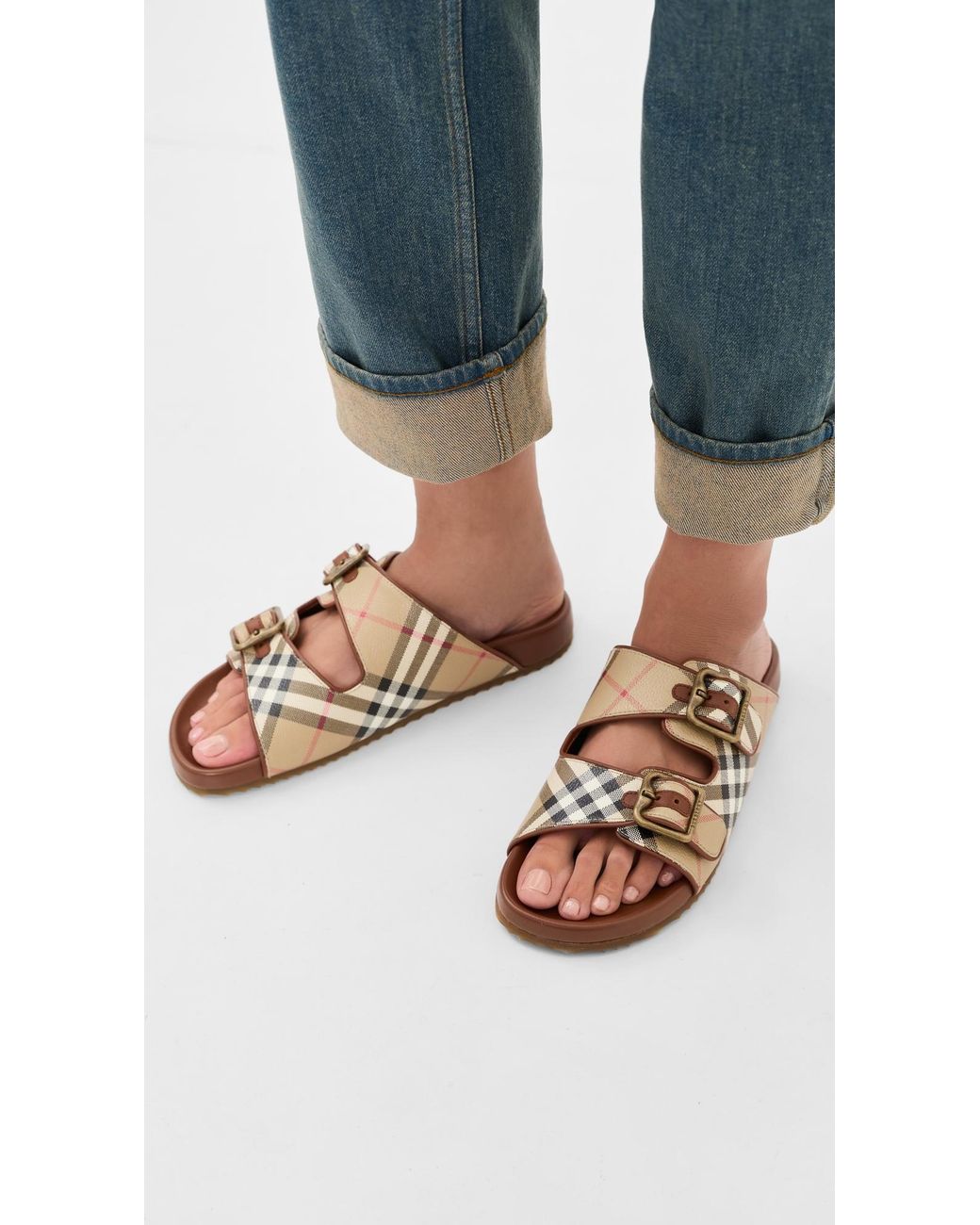 Burberry Multicolor Urchin Checkered Sandals