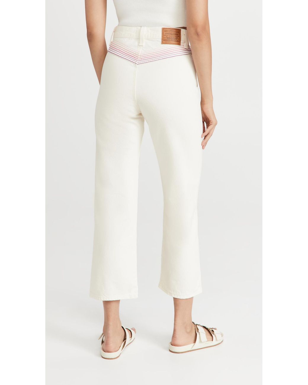 Levi's Ribcage Rainbow Jeans in White | Lyst