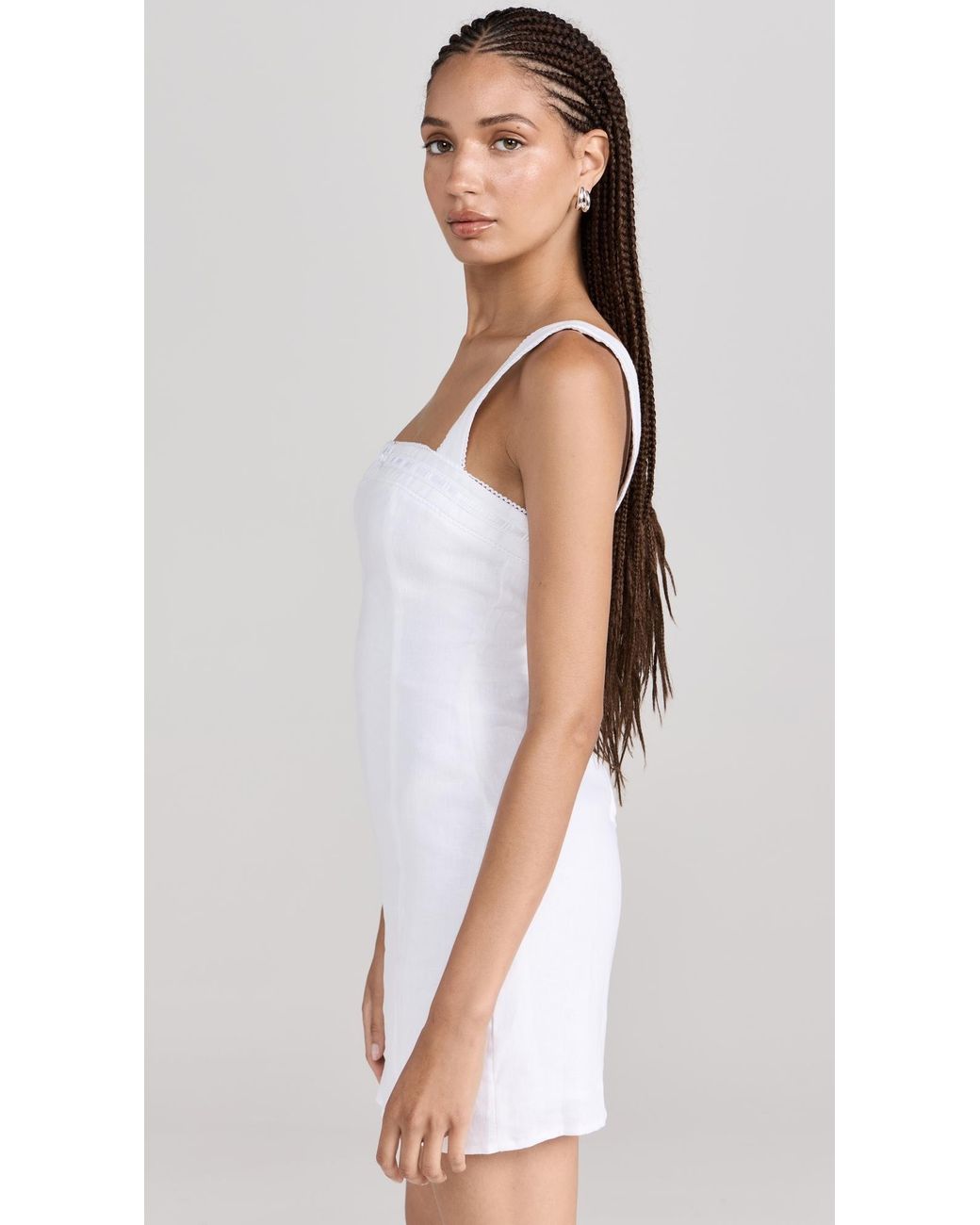 Reformation Elana Linen Mini Dress in White | Lyst