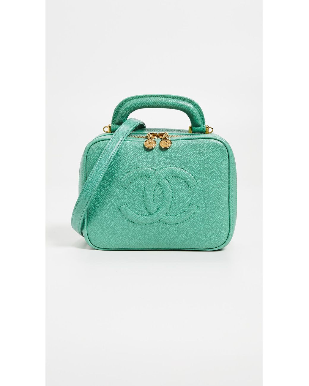 What Goes Around Comes Around Chanel Lunch Box Vanity Bag in Green Lyst