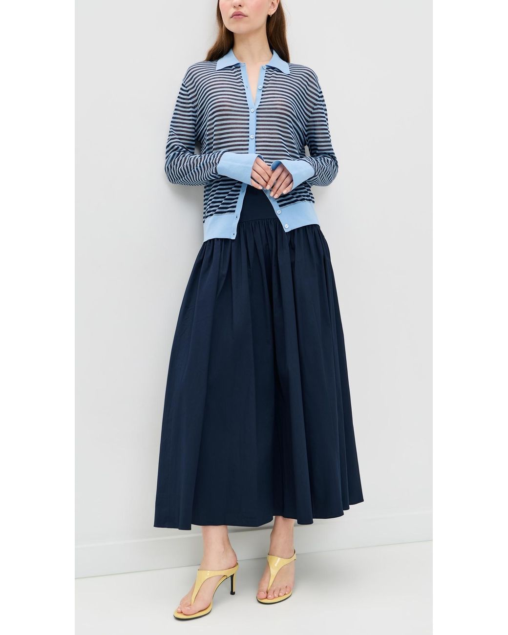 Staud Blue Procida Skirt