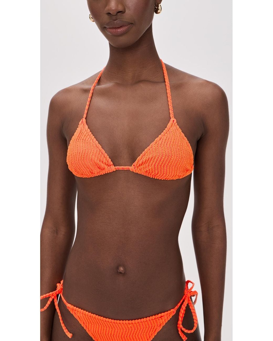 Solid & Striped Orange The Iris Bikini Top