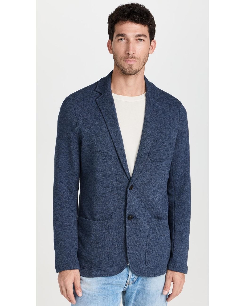 Faherty Brand Blue Inlet Knit Blazer for men