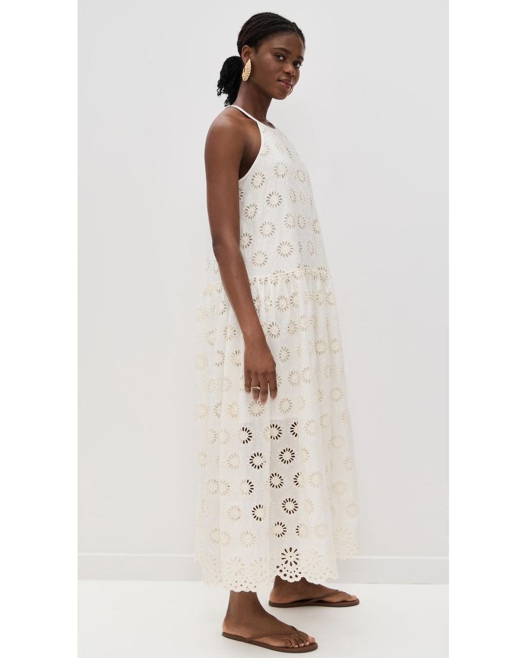 sachin and babi light blue dress Madewell Embroidered Drop-Waist Maxi Dress in White