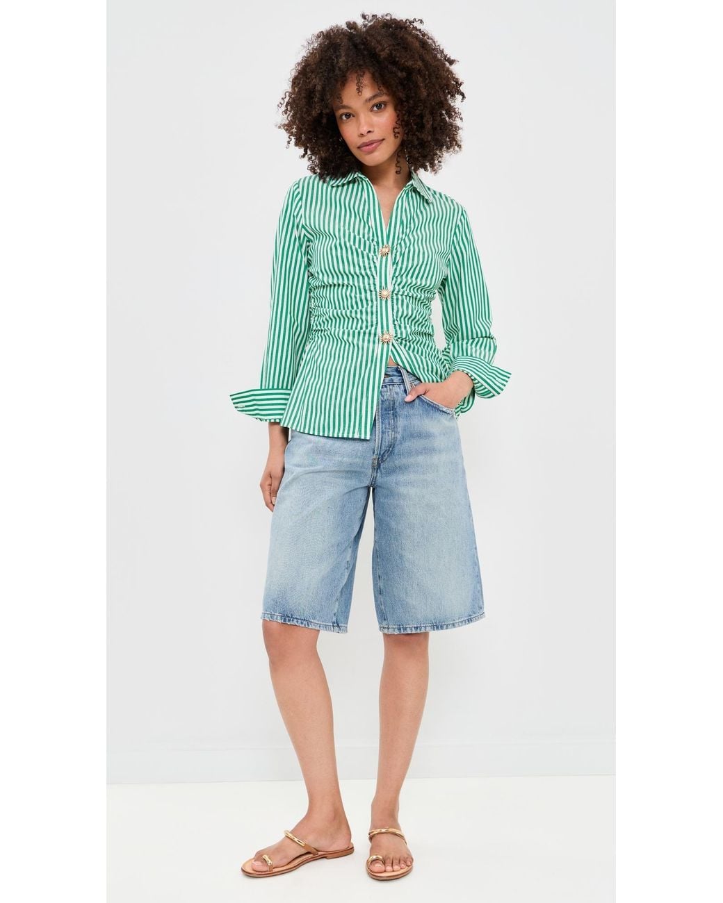 Rails Green Carayln Button Down Top