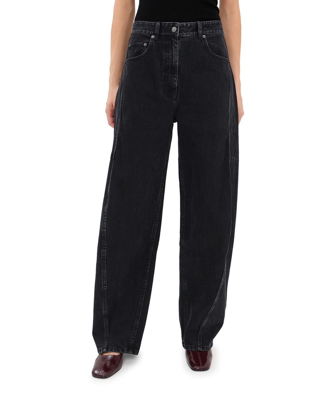 Tibi Black Sid Barrel Jeans