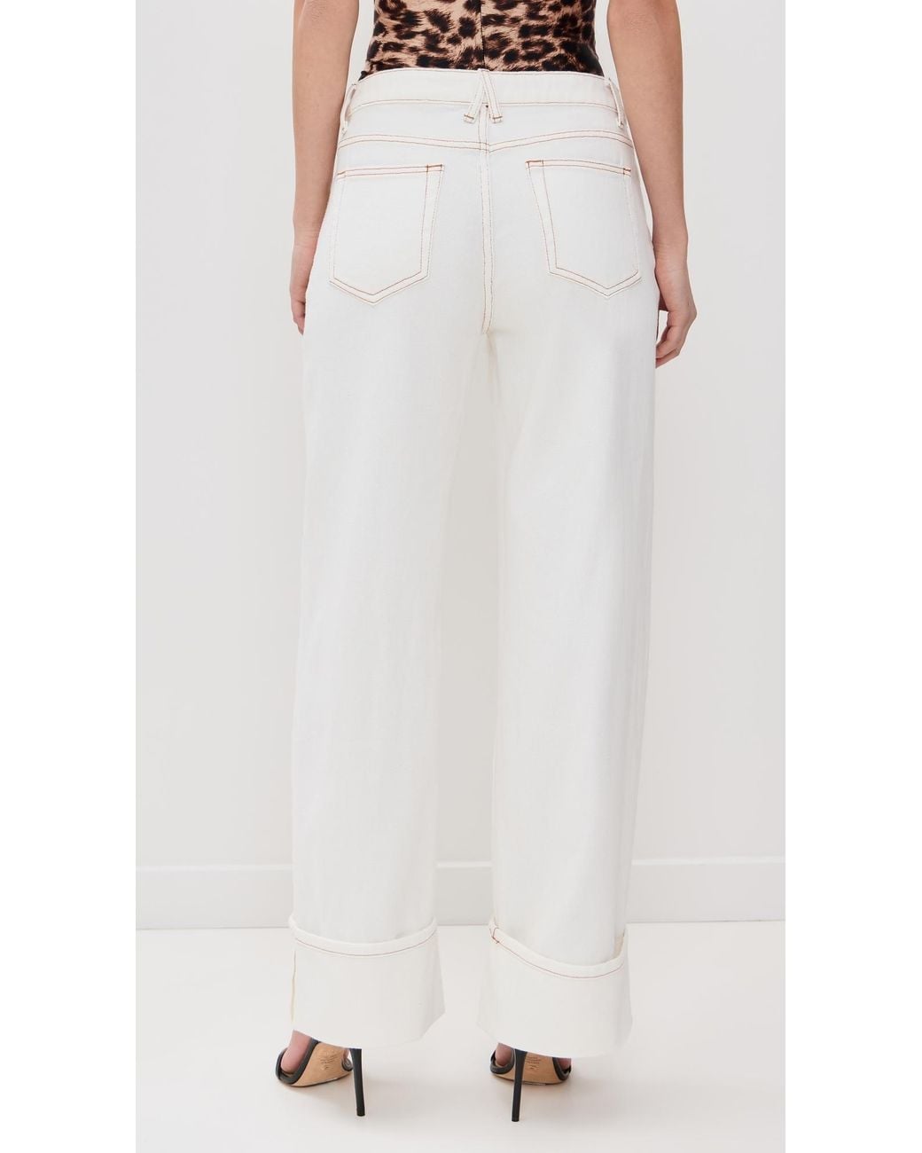 Lioness White Top Model Cuffed Jeans