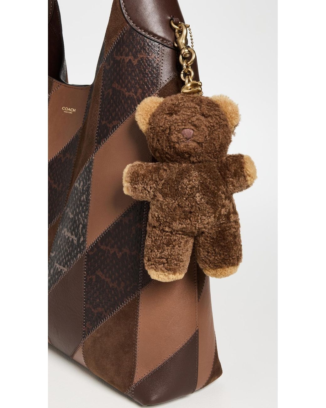 COACH Runway Shearling Bear Bag Charm in Brown | Lyst