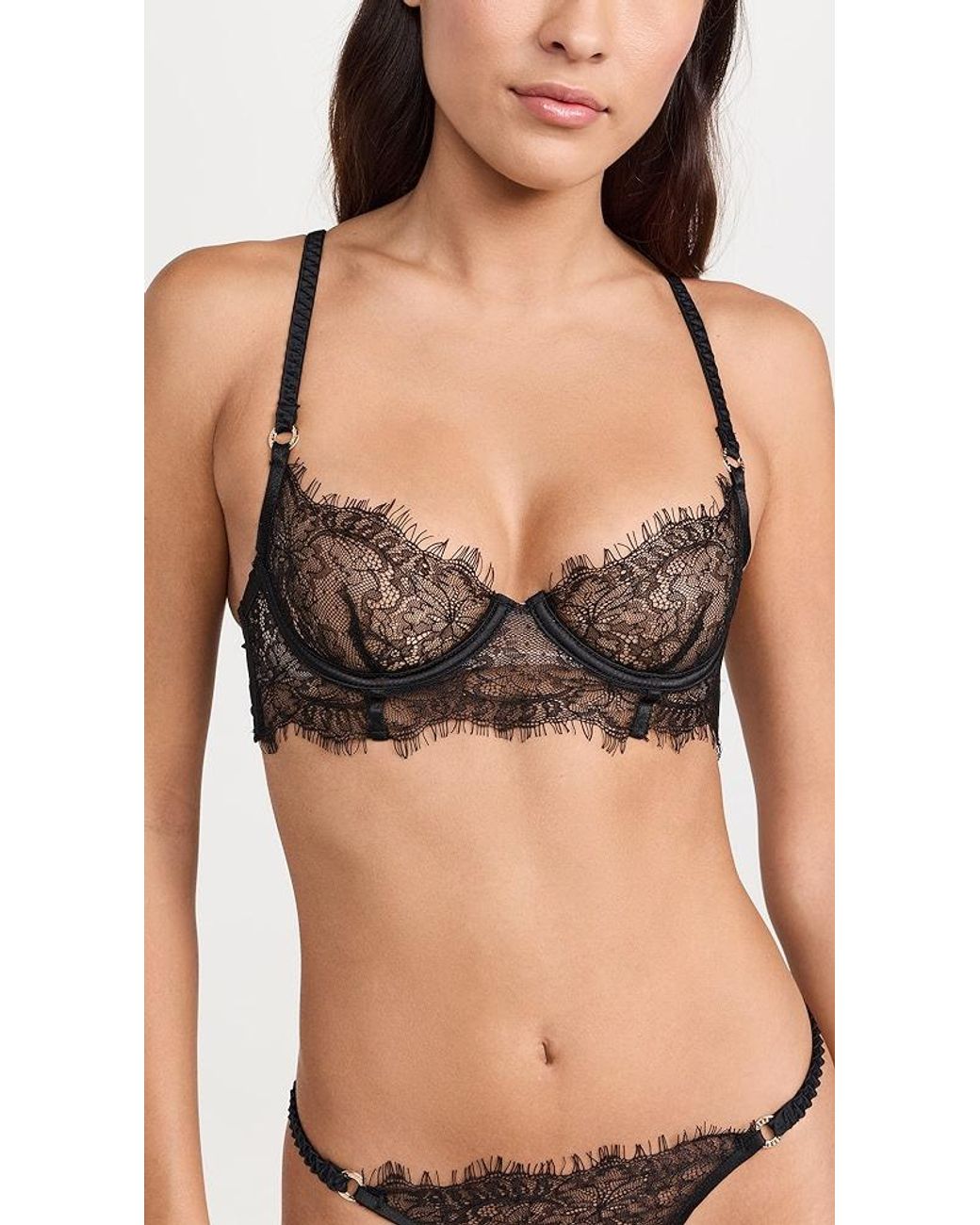 Bluebella Mirabel delicate floral embroidered mesh plunge bra with