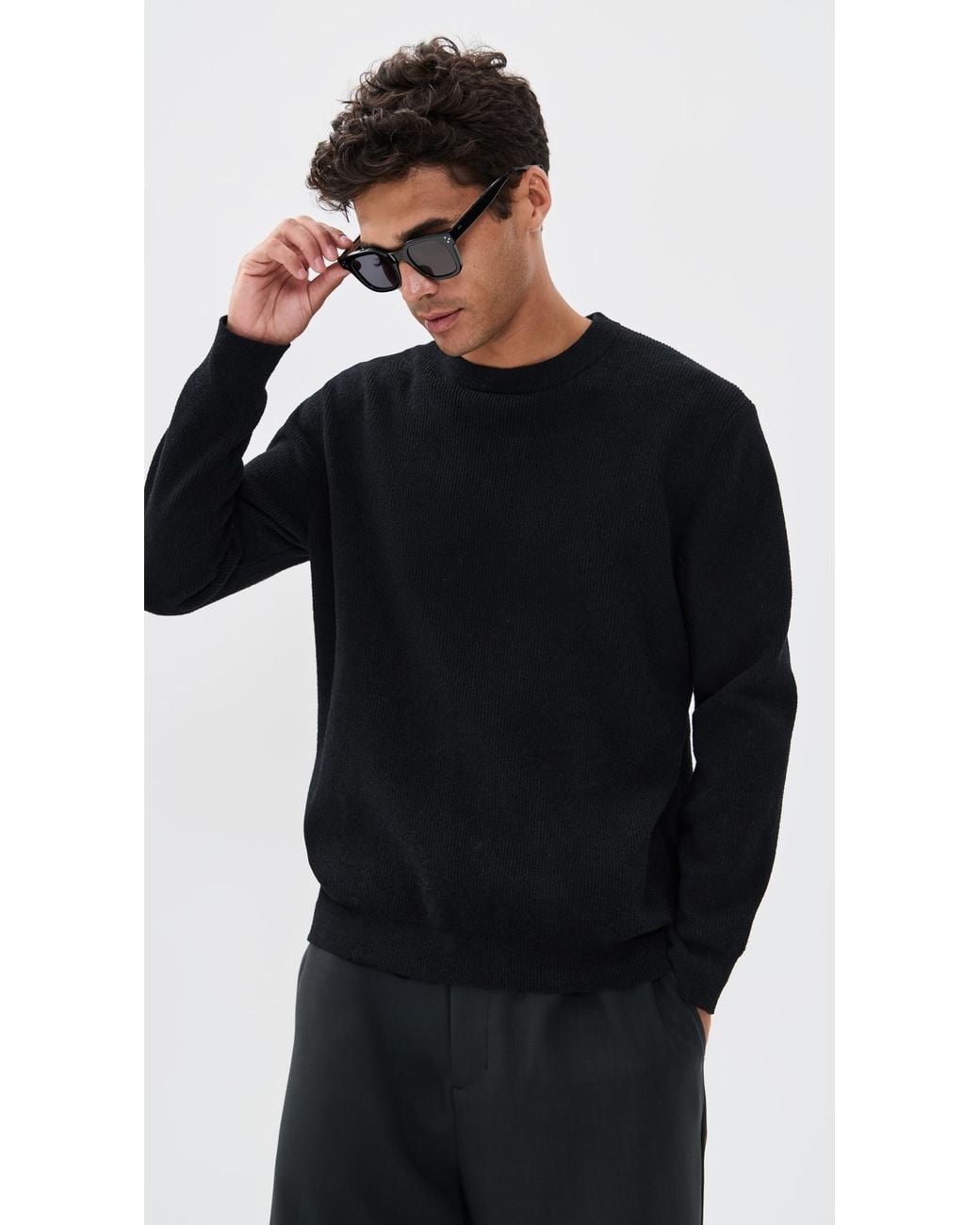 NN07 Black Danny Lightweight Sweater for men