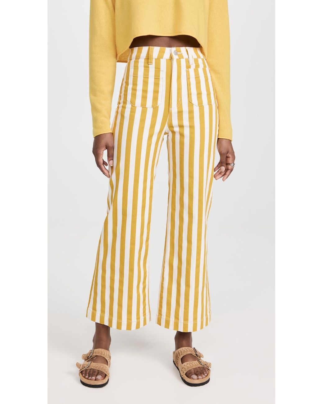 Rolla s Sailor Florence Stripe Pants in Yellow Lyst