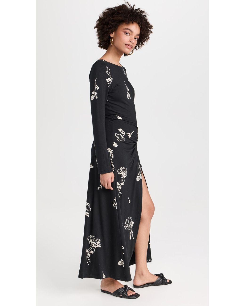 Free People Love And Be Loved Midi Dress in Black | Lyst