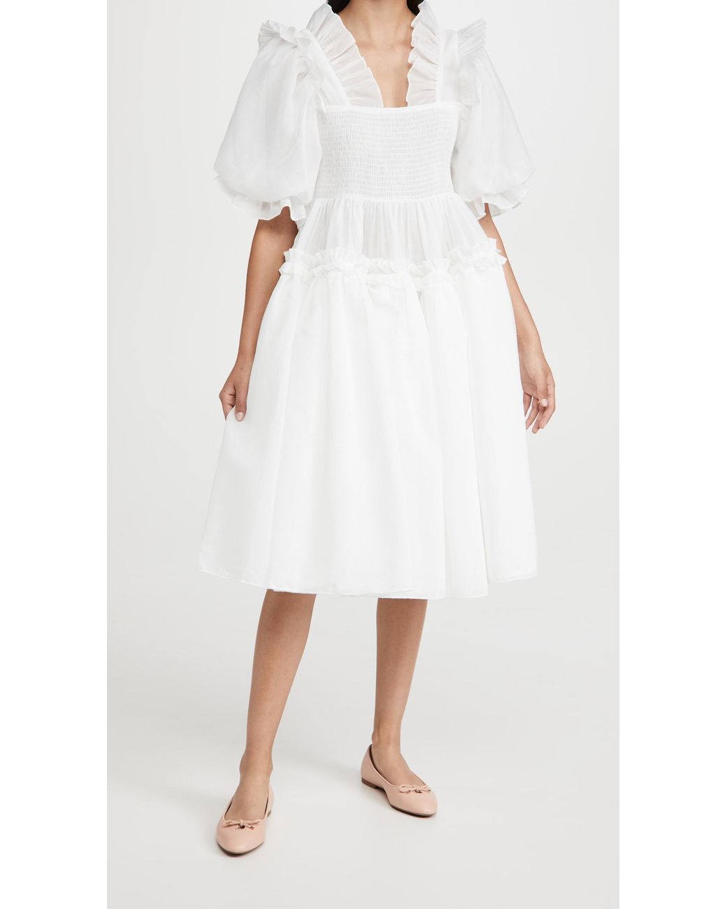 Sister Jane Aurelie Oversized Midi Dress in White | Lyst