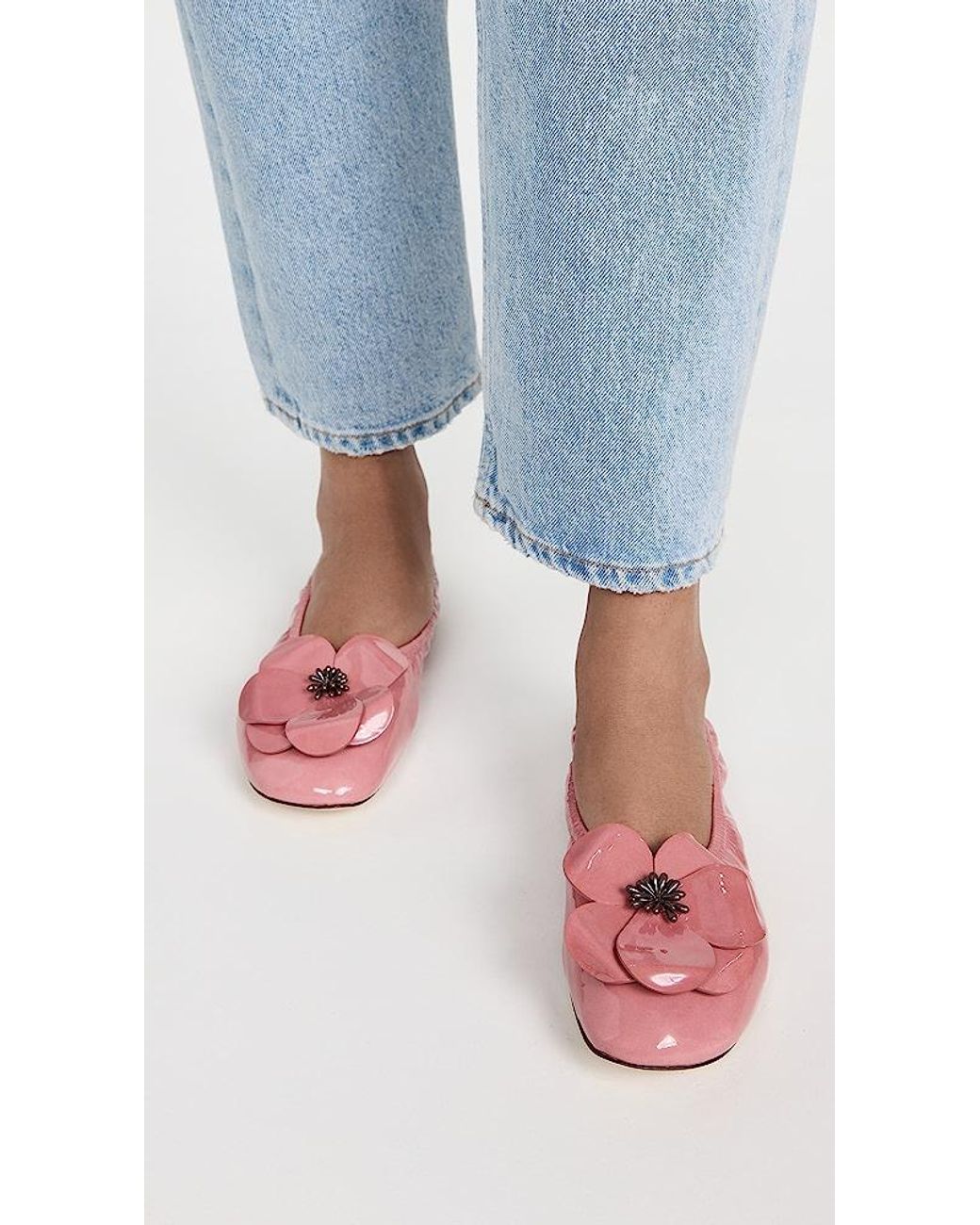 Tory burch top pink ballet flats