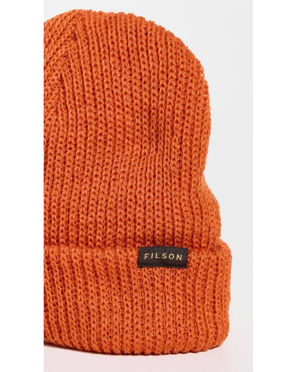 Filson Orange Knit Watch Cap Beanie for men